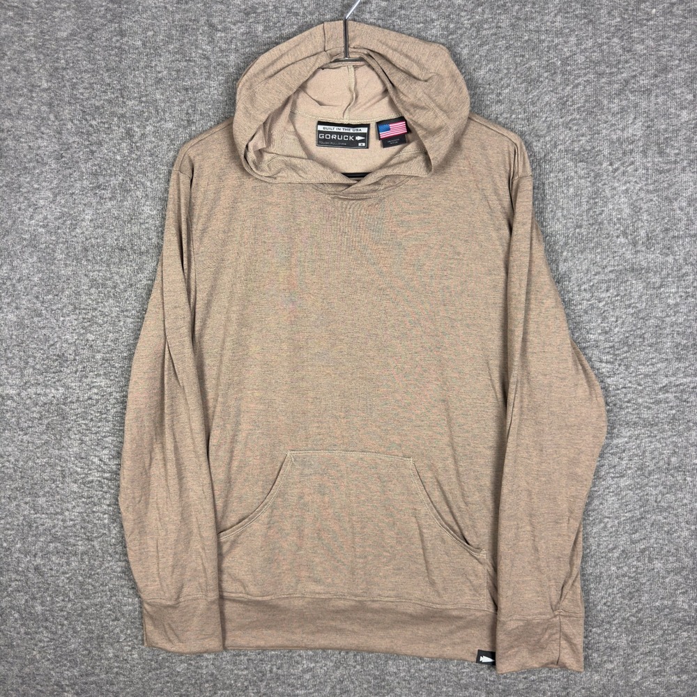 GORUCK Tough Pullover Hoodie Mens Small Brown Tan Tactical Stretch USA Made